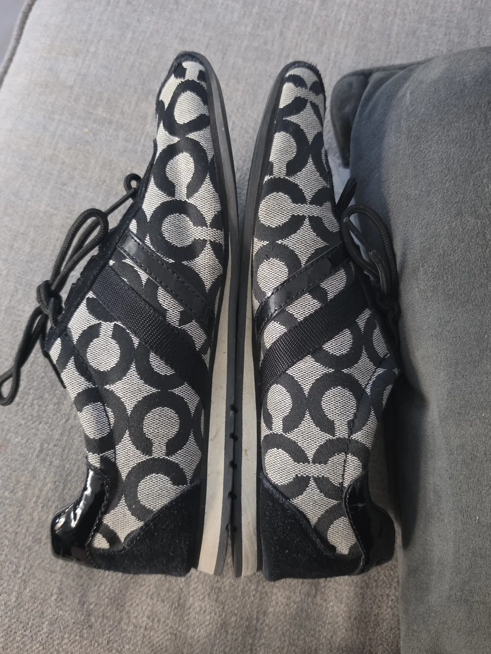 Coach Women's Black & White Signature C Canvas Sneakers